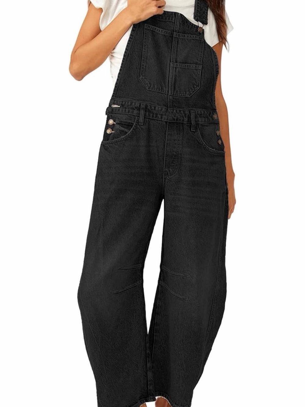 Black Denim Overalls Jeans - Women